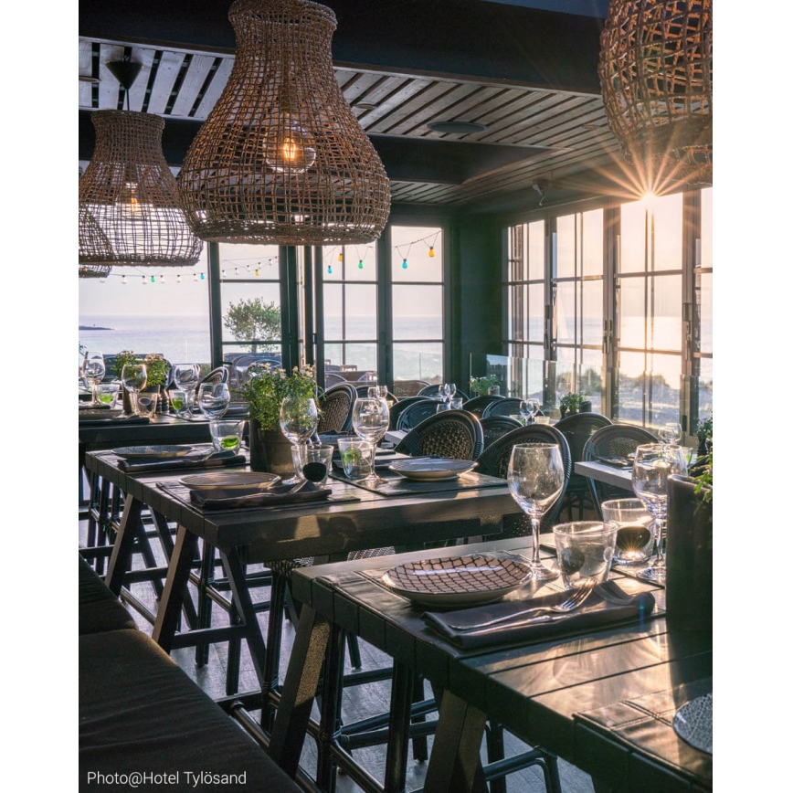 ByRydens - Ljuskrona med textilsladd SEAGRASS 1xE27/8W/230V beige diameter 49 cm