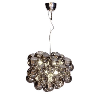 ByRydens - Ljuskrona med textilsladd GROSS 8xG9/4W/230V rökig/svart diameter 50 cm