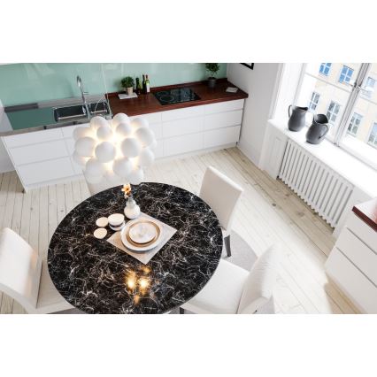 ByRydens - Ljuskrona med textilsladd GROSS 8xG9/4W/230V vit diameter 50 cm