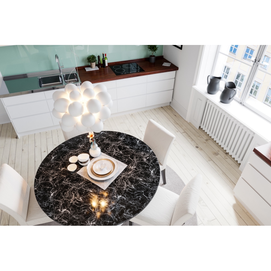 ByRydens - Ljuskrona med textilsladd GROSS 8xG9/4W/230V vit diameter 50 cm