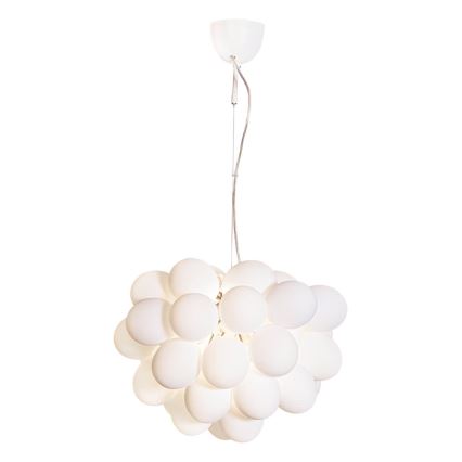 ByRydens - Ljuskrona med textilsladd GROSS 8xG9/4W/230V vit diameter 50 cm