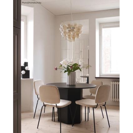 ByRydens - Ljuskrona med textilsladd GROSS 8xG9/4W/230V rökig/brun diameter 50 cm