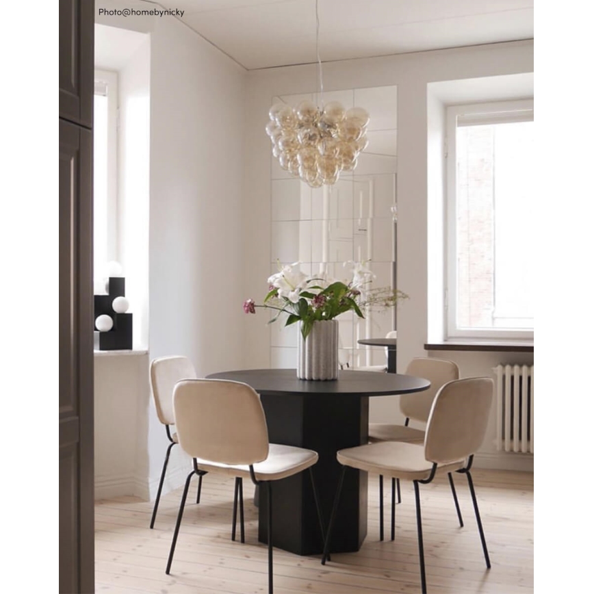 ByRydens - Ljuskrona med textilsladd GROSS 8xG9/4W/230V rökig/brun diameter 50 cm