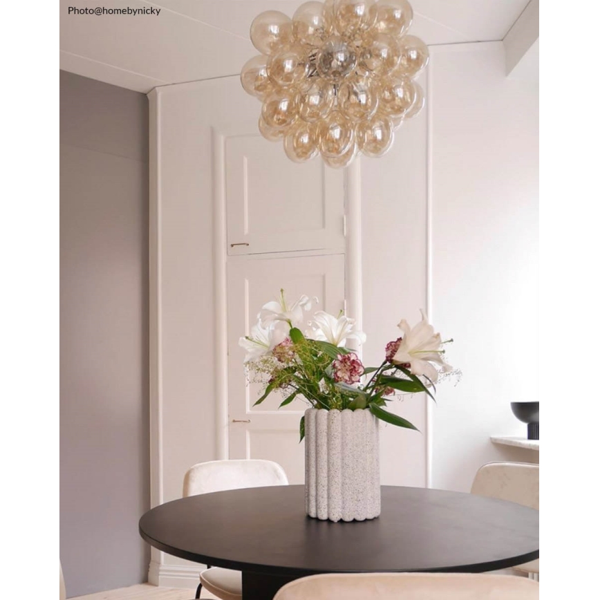 ByRydens - Ljuskrona med textilsladd GROSS 8xG9/4W/230V rökig/brun diameter 50 cm