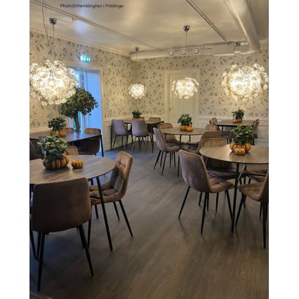 ByRydens - Ljuskrona med textilsladd GROSS 8xG9/4W/230V rökig/brun diameter 50 cm