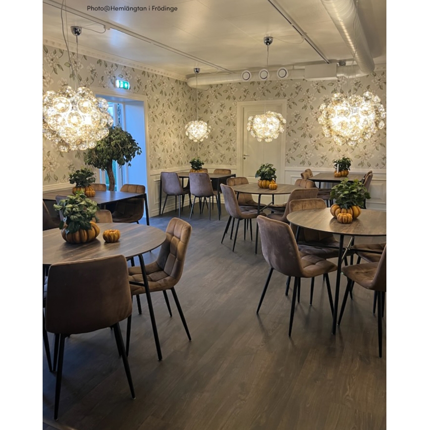 ByRydens - Ljuskrona med textilsladd GROSS 8xG9/4W/230V rökig/brun diameter 50 cm