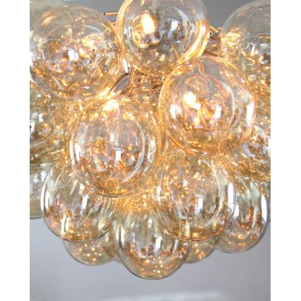 ByRydens - Ljuskrona med textilsladd GROSS 8xG9/4W/230V rökig/brun diameter 50 cm