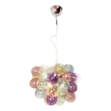 ByRydens - Ljuskrona med textilsladd GROSS 8xG9/4W/230V färgrik diameter 50 cm