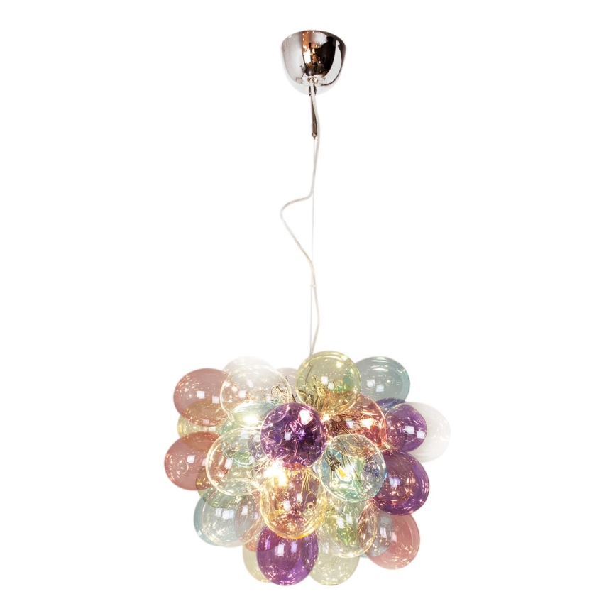 ByRydens - Ljuskrona med textilsladd GROSS 8xG9/4W/230V färgrik diameter 50 cm