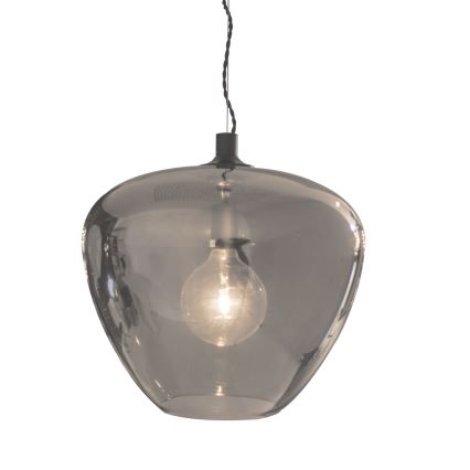 ByRydens - Ljuskrona med textilsladd BELLISSIMO 1xE27/8W/230V rökig/svart diameter 40 cm