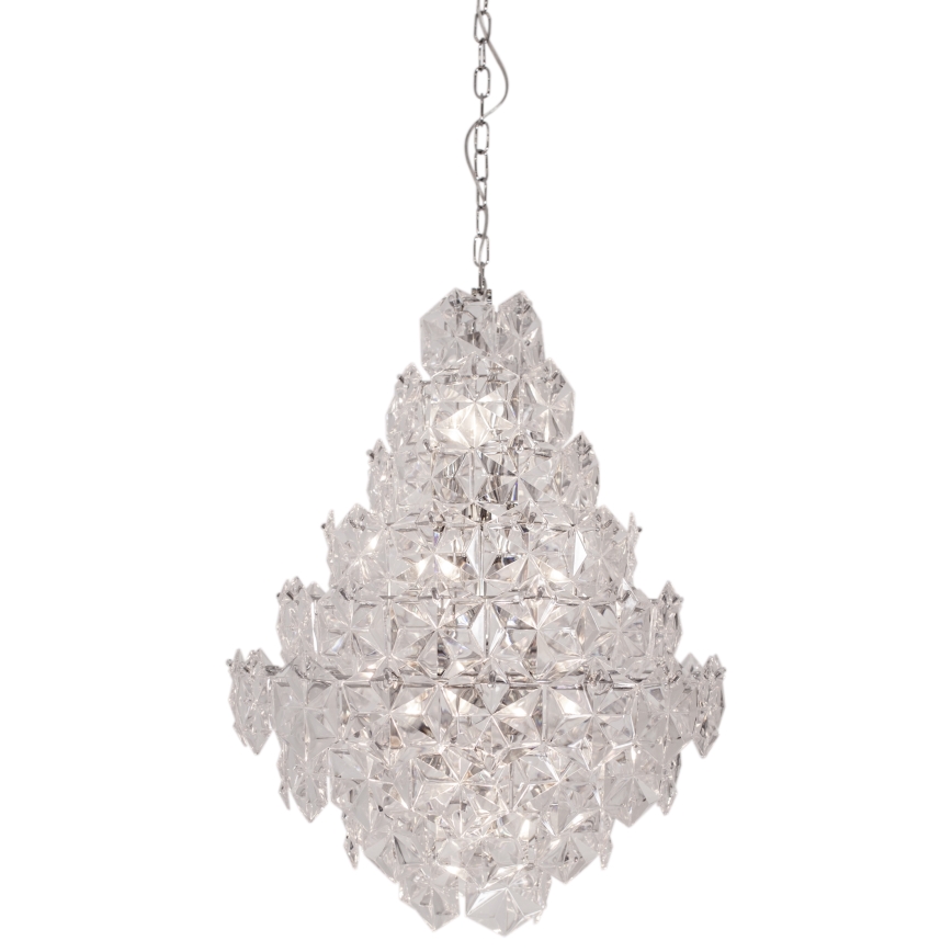 ByRydens - Ljuskrona på kedja MONARQUE GRANDE 11xE14/5W/230V genomskinlig diameter 58 cm