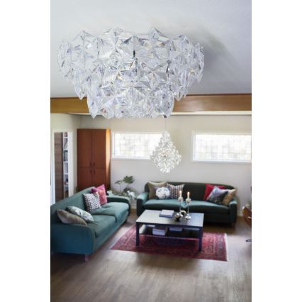 ByRydens - Taklampa MONARQUE 3xE27/5W/230V genomskinlig diameter 51 cm