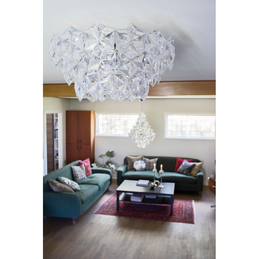 ByRydens - Taklampa MONARQUE 3xE27/5W/230V genomskinlig diameter 51 cm