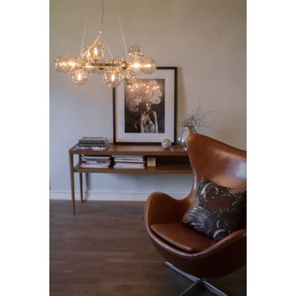 ByRydens - Ljuskrona med textilsladd SPLENDOR 25xG9/5W/230V rökig/brun