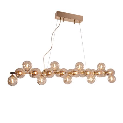 ByRydens - Ljuskrona med textilsladd SPLENDOR 25xG9/5W/230V rökig/brun