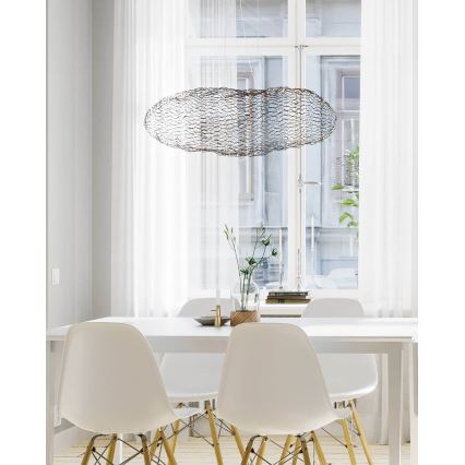 ByRydens - LED ljuskrona med textilsladd HAYDEN LED/15W/230V svart