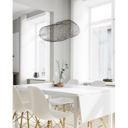 ByRydens - LED ljuskrona med textilsladd HAYDEN LED/15W/230V svart