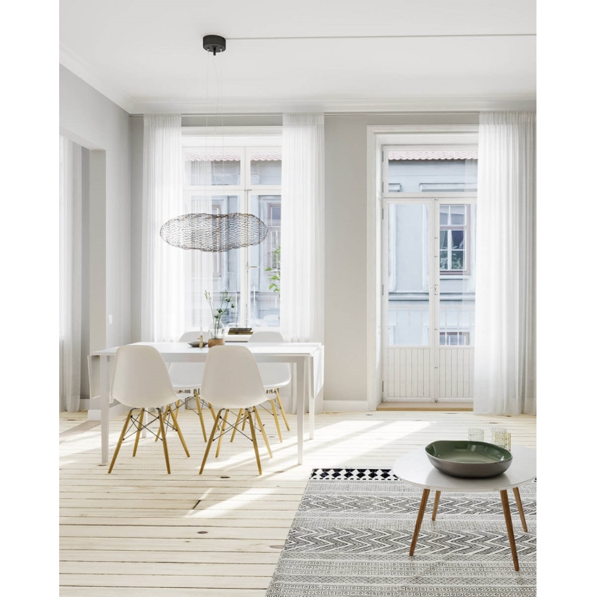 ByRydens - LED ljuskrona med textilsladd HAYDEN LED/15W/230V svart