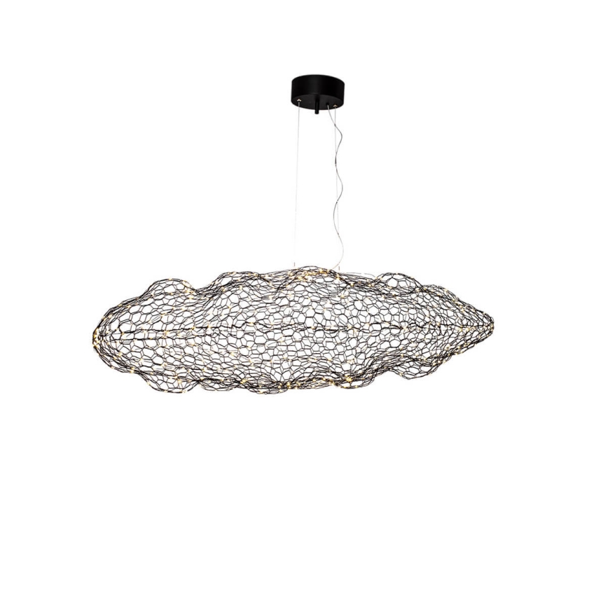 ByRydens - LED ljuskrona med textilsladd HAYDEN LED/15W/230V svart