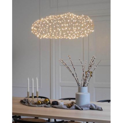 ByRydens - LED ljuskrona med textilsladd HAYDEN LED/15W/230V guld