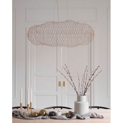 ByRydens - LED ljuskrona med textilsladd HAYDEN LED/15W/230V guld