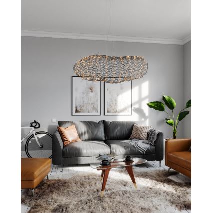 ByRydens - LED ljuskrona med textilsladd HAYDEN LED/20W/230V svart