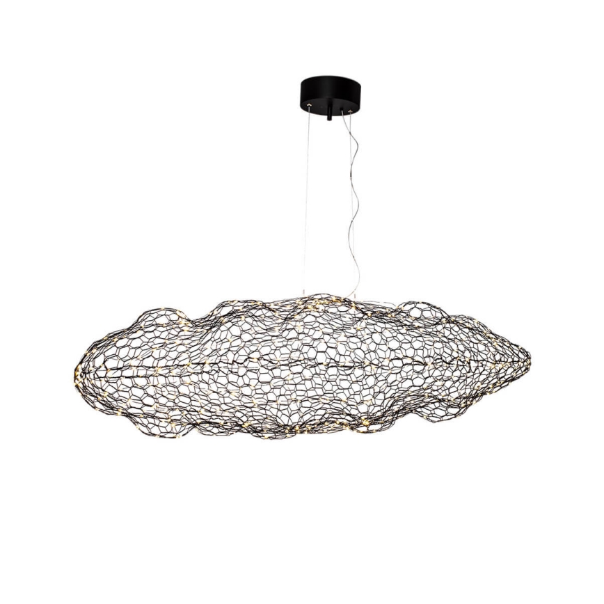 ByRydens - LED ljuskrona med textilsladd HAYDEN LED/20W/230V svart