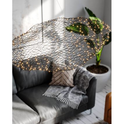 ByRydens - LED ljuskrona med textilsladd HAYDEN LED/20W/230V svart