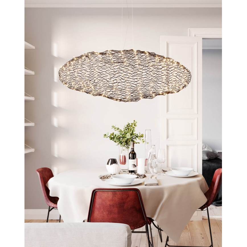 ByRydens - LED ljuskrona med textilsladd HAYDEN LED/20W/230V svart