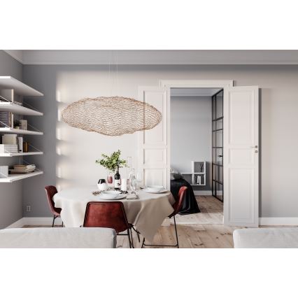 ByRydens - LED ljuskrona med textilsladd HAYDEN LED/20W/230V guld