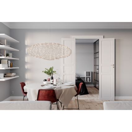 ByRydens - LED ljuskrona med textilsladd HAYDEN LED/20W/230V guld