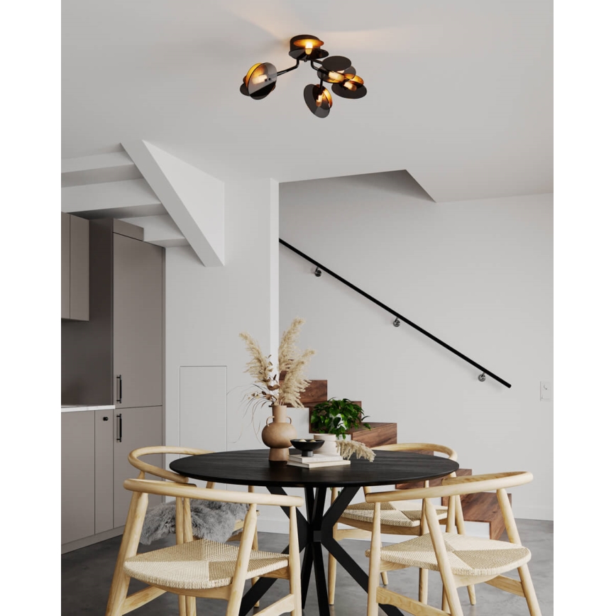 ByRydens - Ytmonterad ljuskrona TURNO 6xG9/4W/230V guld/svart