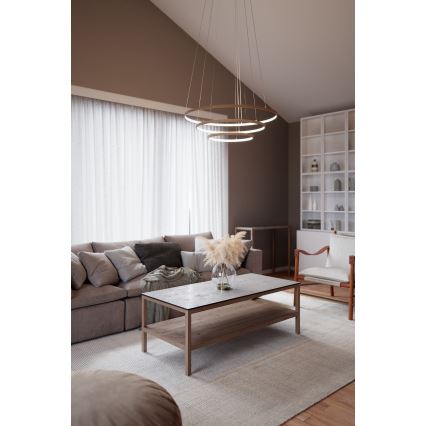 ByRydens - LED pendellampa med kabel TRIONE LED/45W/230V beige Ø 80 cm
