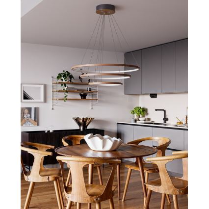 ByRydens - LED-pendel på vajer TRIONE LED/45W/230V brun Ø 80 cm