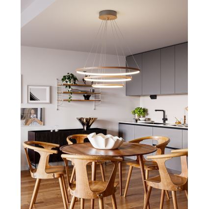 ByRydens - LED-pendel på vajer TRIONE LED/45W/230V brun Ø 80 cm