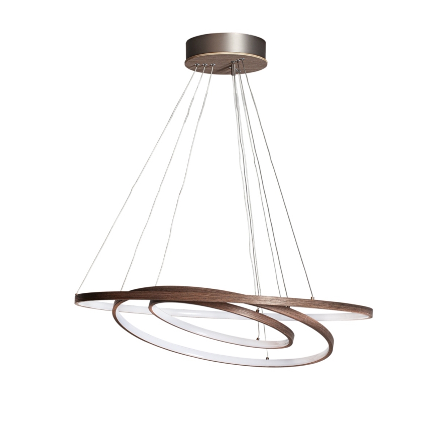 ByRydens - LED-pendel på vajer TRIONE LED/45W/230V brun Ø 80 cm