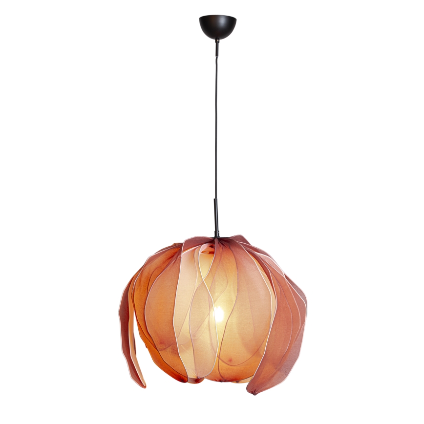 ByRydens - Ljuskrona med textilsladd LOU LOU 1xE27/5W/230V rosa diameter 80 cm