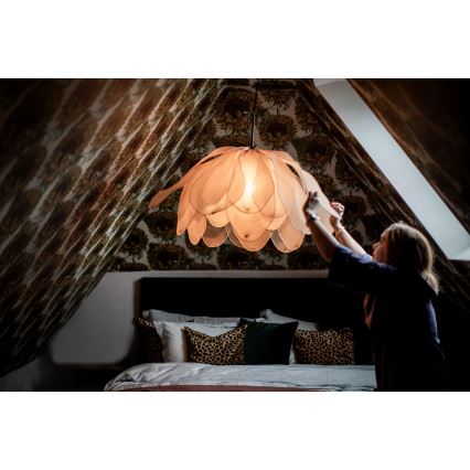 ByRydens - Ljuskrona med textilsladd LOU LOU 1xE27/5W/230V beige diameter 80 cm