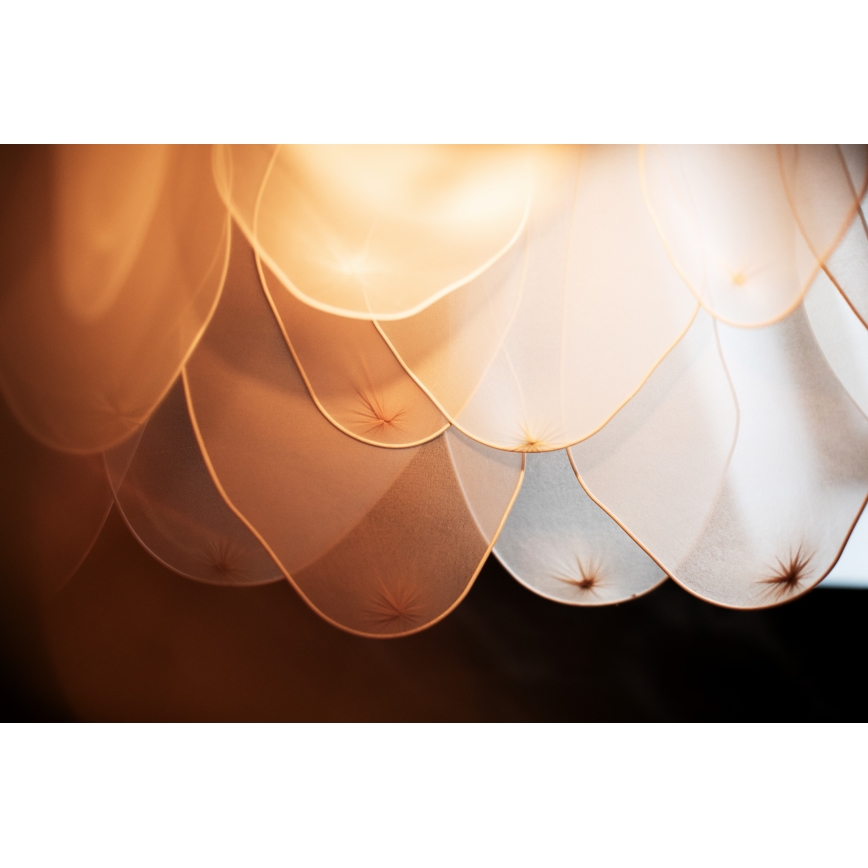 ByRydens - Ljuskrona med textilsladd LOU LOU 1xE27/5W/230V beige diameter 80 cm