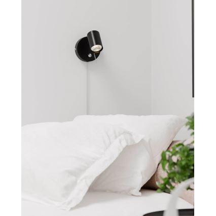 ByRydens - Ljusreglerad väggspotlight CORRECT 1xGU10/7W/230V svart