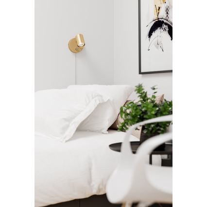 ByRydens - Ljusreglerad väggspotlight CORRECT 1xGU10/7W/230V guld