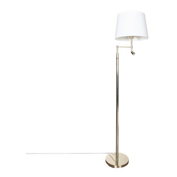 ByRydens - LED Golvlampa ORLANDO 1xE27/5W/230V + LED/3W vit/guld Ø 36 cm