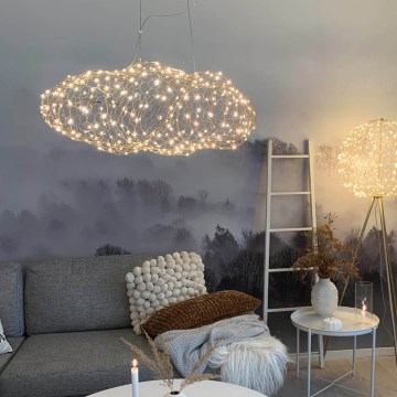 ByRydens - LED ljuskrona med textilsladd HAYDEN LED/15W/230V guld