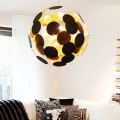 ByRydens - Ljuskrona med textilsladd PLANET 4xE14/5W/230V svart/guld diameter 50 cm
