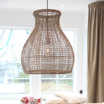 ByRydens - Ljuskrona med textilsladd SEAGRASS 1xE27/8W/230V beige diameter 49 cm