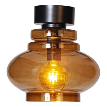 ByRydens - Taklampa DOLORES 1xE27/5W/230V Ø 30 cm brun/röktonad