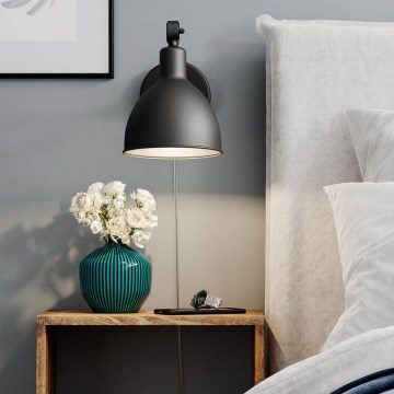 ByRydens - Vägglampa BASAR MINI 1xE27/5W/230V svart