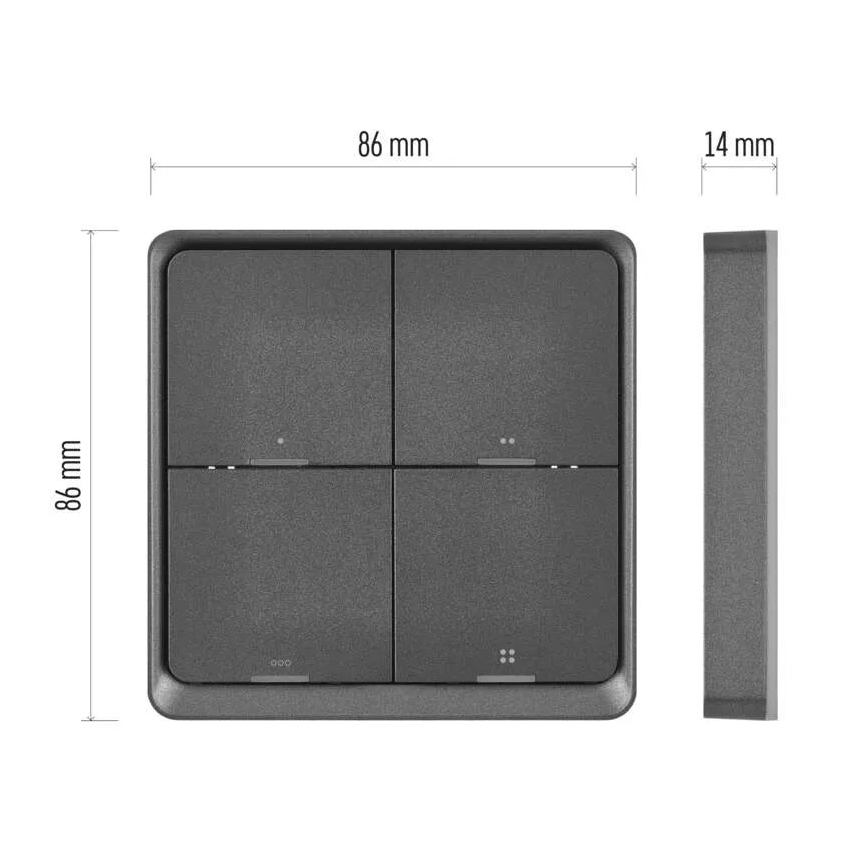 Byta 4-knapp GoSmart 1xCR2430 Tuya svart