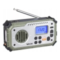 Campingradio med vev, solpanel och LED-ficklampa med powerbankfunktion 5V/3xAAA/2000 mAh IPX4 grön