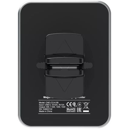 Canyon - Magnetisk bilhållare för telefon med Qi 5V trådlös laddningsfunktion, fyrkantig, svart